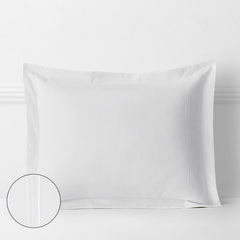 Dorset Stripe Luxe Smooth Egyptian Cotton Sateen Sham - White, King