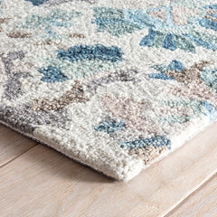 Ines Hand  Hooked Wool Rug - Blue, 5' x 8'