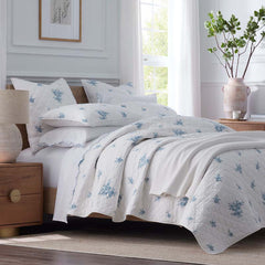 Brinda Floral Quilted Sham - White, Standard