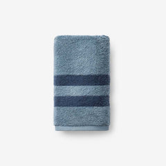 Mirage Aegean Cotton Reversible Stripe Hand Towel - Smoky Blue