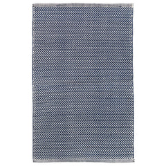 Herringbone Handwoven Reversible Indoor/Outdoor Rug - Navy, 2' x 3'