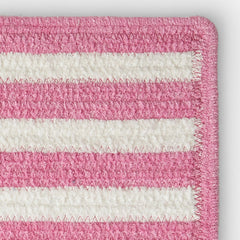 Chenille Border Stripe Handwoven Reversible Rug - Bright Pink, Swatch