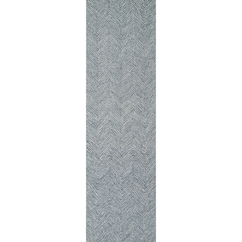 Herringbone Hand Tufted Wool Rug - Denim, 2' 3" x 8' Runner