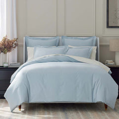 Luxe Smooth Egyptian Cotton Sateen Flat Bed Sheet - Sky Blue, King/Cal. King
