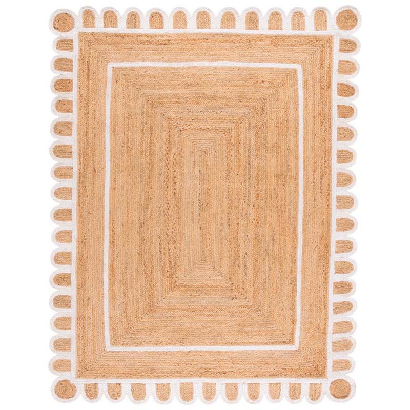 Scallop Border Handwoven Jute Rug - Ivory, 8' x 10'
