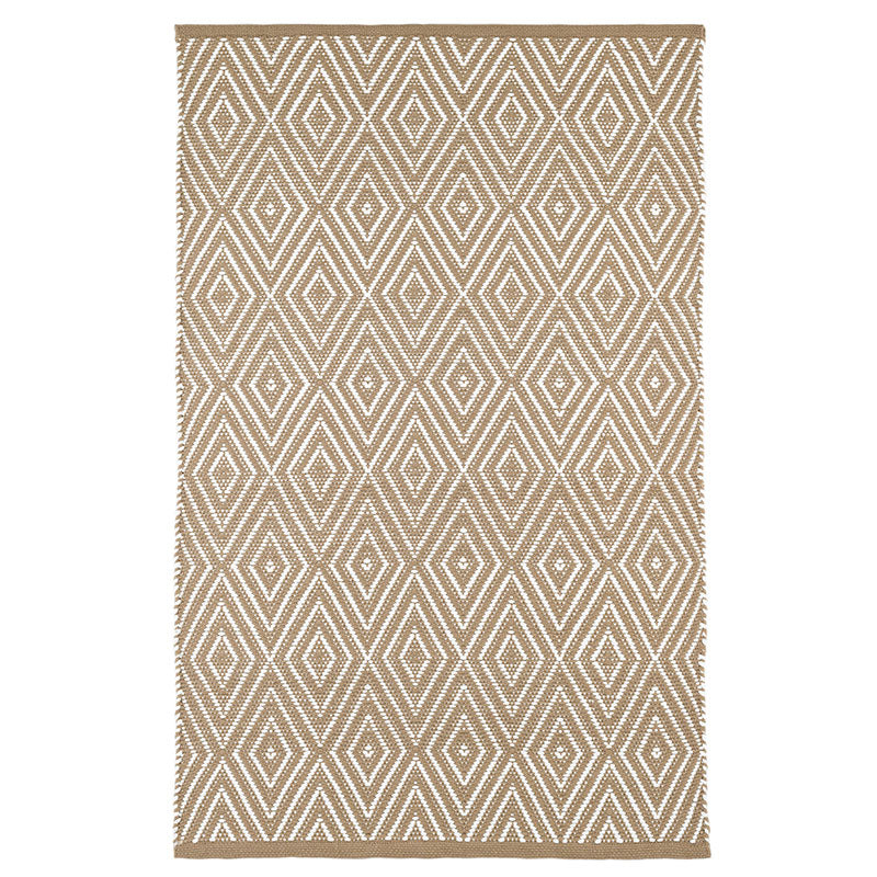 Diamond Handwoven Indoor/Outdoor Rug - Khaki, 8' x 10'
