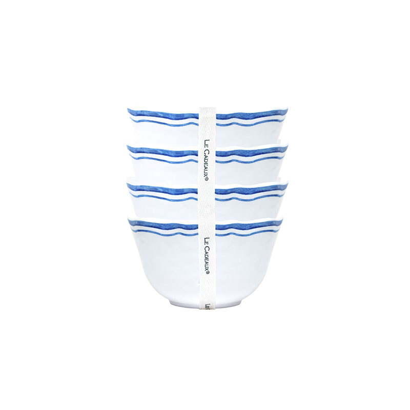 Maison Melamine Dip Bowl, Set of 4 - White/Blue