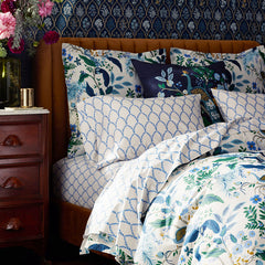 Laurel Classic Smooth Sateen Flat Bed Sheet - Blue, King/Cal King