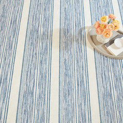 Ellington Stripe Blue Washable Rug - Blue, 2' 6" x 8' Runner