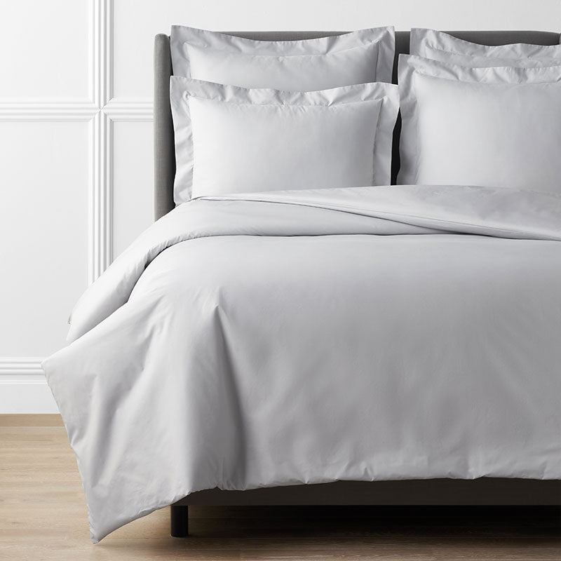 Premium Cool Supima® Cotton Percale Duvet Cover - Pearl Gray, Full