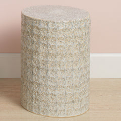 Ceramic Flower Side Table - White