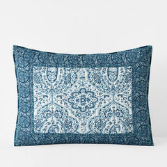 Mona Reversible Quilted Sham - Blue/White, Standard