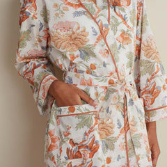 Printed Voile Women's Kimono Robe - Wild Bloom, M/L