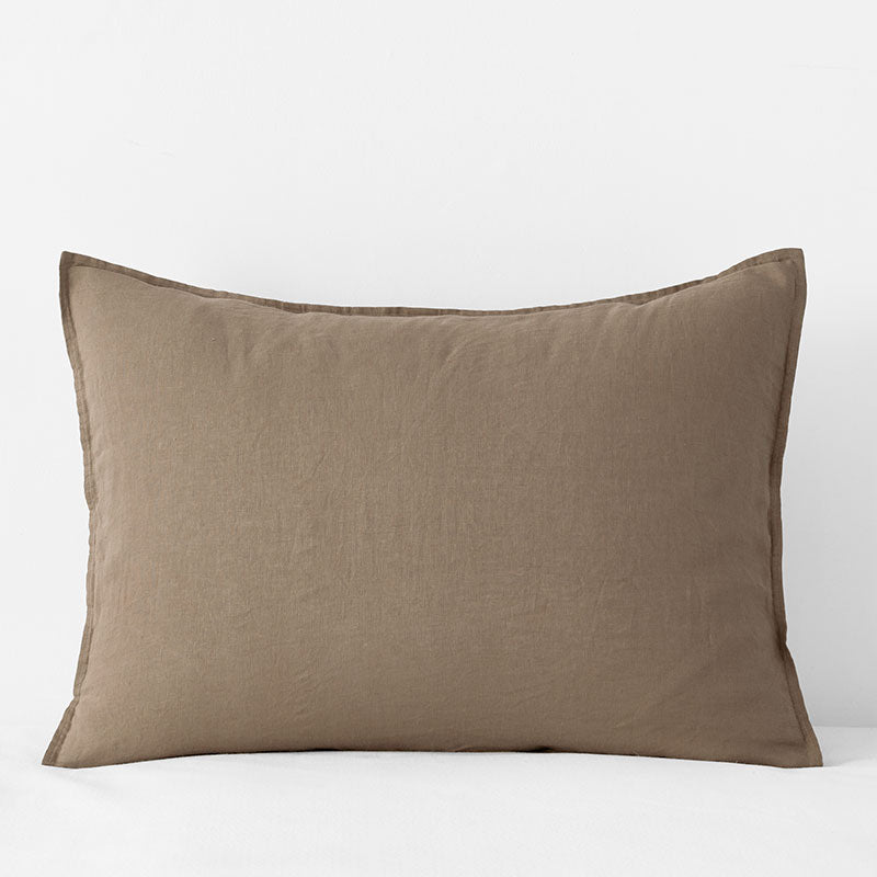 Premium Breathable Washed Linen Solid Sham - Pine Bark, Standard