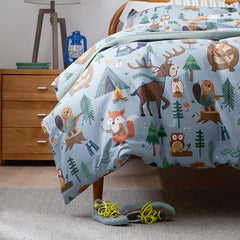 Animal Campers Classic Cool Organic Cotton Percale Sham - Blue Multi, Standard