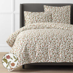 Garden Florals Premium Smooth Wrinkle-Free Sateen Duvet Cover - Cream Multi, Full