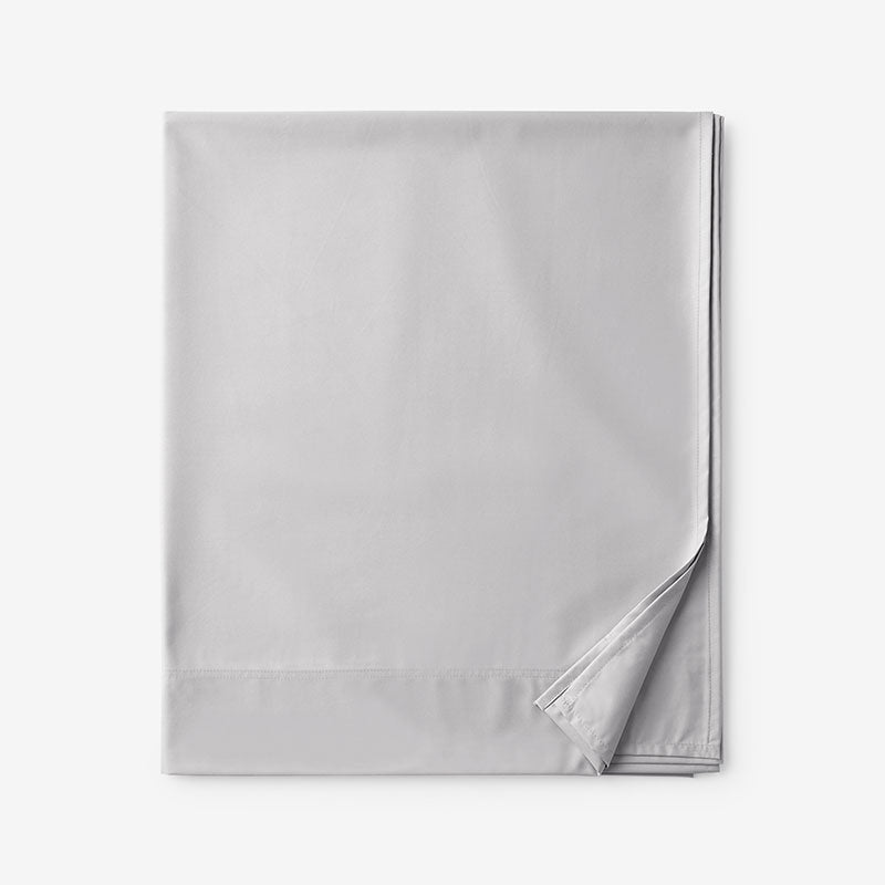 Classic Smooth Wrinkle-Free Sateen Flat Bed Sheet - Gray Mist, Full