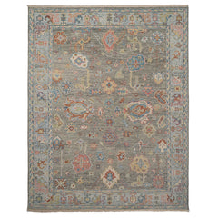 Hand Knotted Traditional Wool Rug - Silver, 8' x 10'