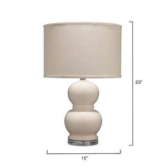 Handblown Glass Globe Table Lamp - Cream