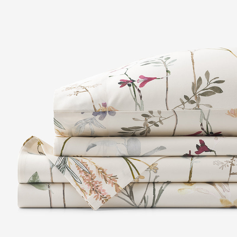 Peyton Premium Smooth Sateen Bed Sheet Set - Multi, Full