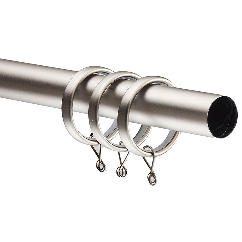 1" Drapery Rings, Set of 10 - Stainless Steel, OS