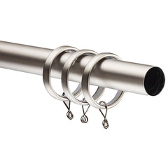 1" Drapery Rings, Set of 10 - Stainless Steel, OS