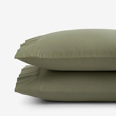 Classic Cool Cotton Percale Pillowcase Set - Olive Green, Standard