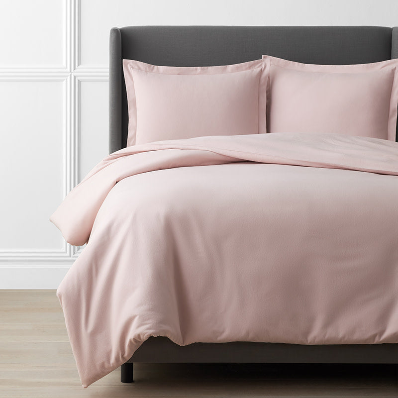 Luxe Ultra-Cozy Cotton Velvet Flannel Duvet Cover Dusty Rose, Twin/Twin XL