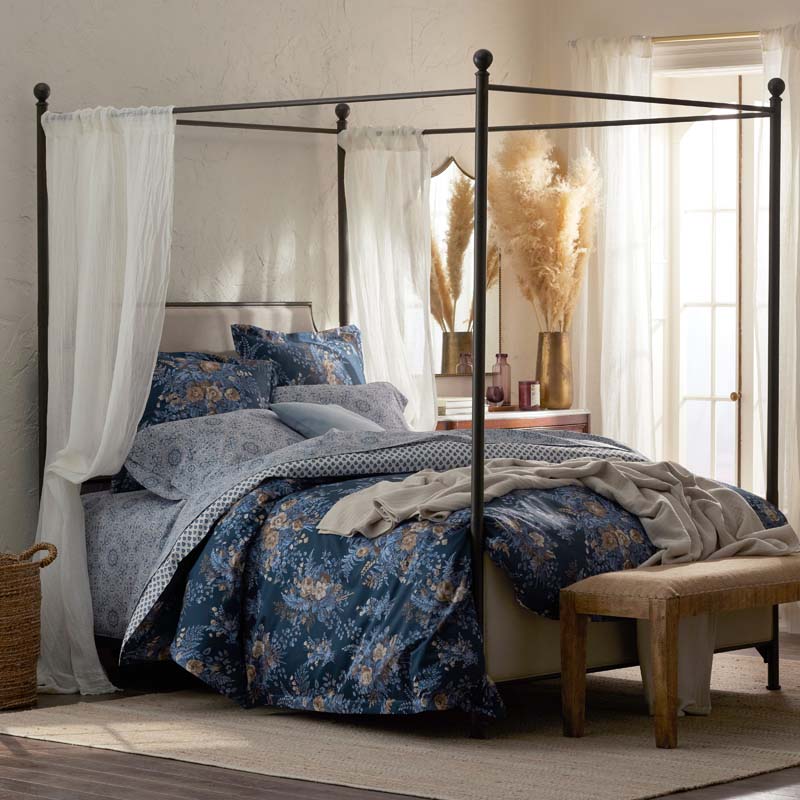 Antara Reversible Premium Smooth Sateen Duvet Cover - Navy, King/Cal. King