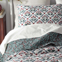 Elderberry Reversible Quilted Sham - White, King