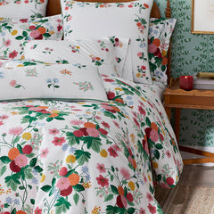 Dahlia Classic Cool Cotton Percale Sham - White Multi, King
