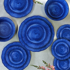 Campania Melamine Dinner Plates, Set of 4 - Blue