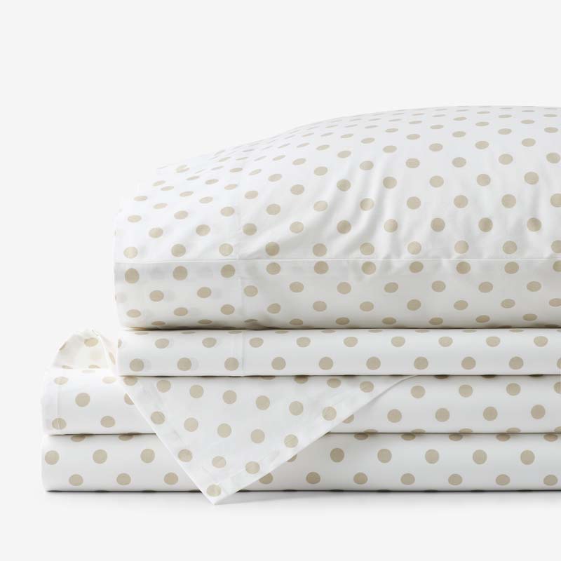 Isadora Classic Cool Cotton Percale Bed Sheet Set - Dot, Twin