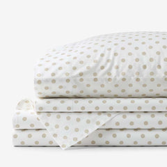 Isadora Classic Cool Cotton Percale Bed Sheet Set - Dot, King