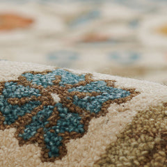 Floral Border Hand Tufted Wool Rug