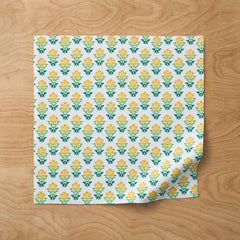 Floral Plaid Napkins, Set of 4 - Yellow