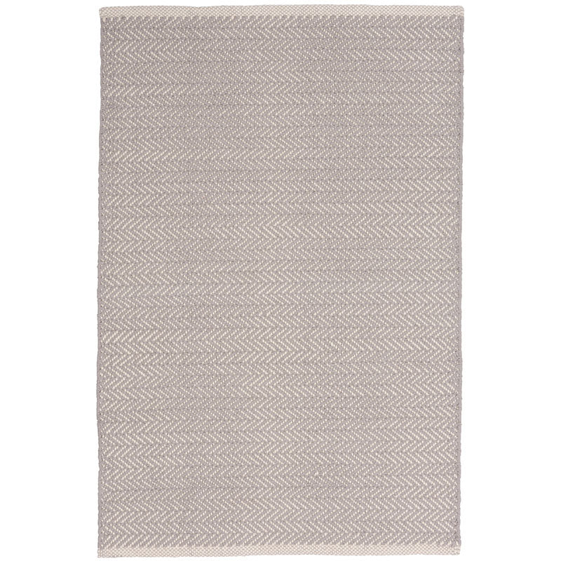 Herringbone Handwoven Cotton Rug - DoveGray, 2' 6" x 8' Runner