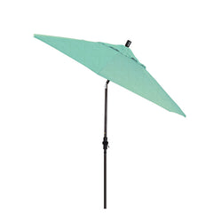 Round Outdoor Patio Umbrella, Fiberglass with Twist Tilt - Bronze Finish, Spectrum Mist, 9'