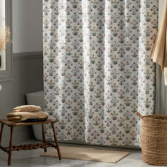 Garden Patch Garment Washed Cotton Percale Shower Curtain - Multi