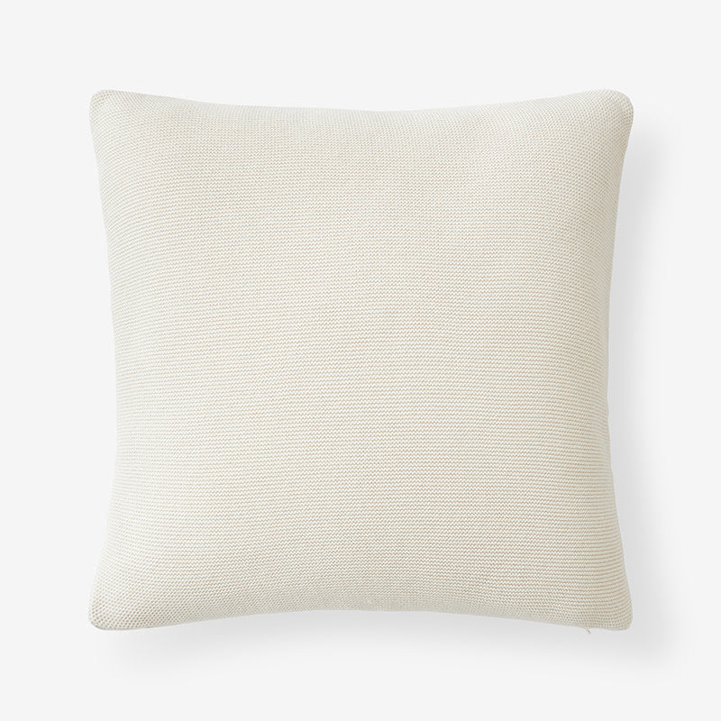 Classic All Season Breathable Cotton Knit Decorative Pillow Cover - Ivory