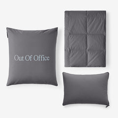 Premium Travel Pillow Throw Set - Pewter