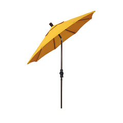 Round Outdoor Patio Umbrella, Fiberglass with Twist Tilt - Bronze Finish, Sunflower, 7.5'