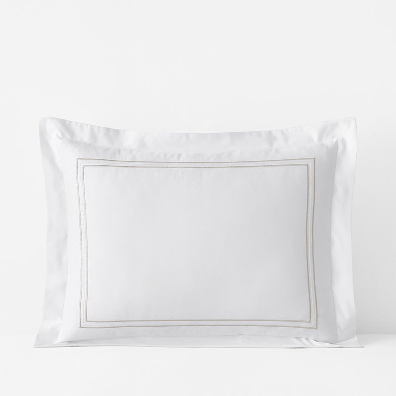 Dorset Stripe Luxe Smooth Egyptian Cotton Sateen Sham - Taupe, King