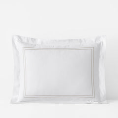 Dorset Stripe Luxe Smooth Egyptian Cotton Sateen Sham - Taupe, King
