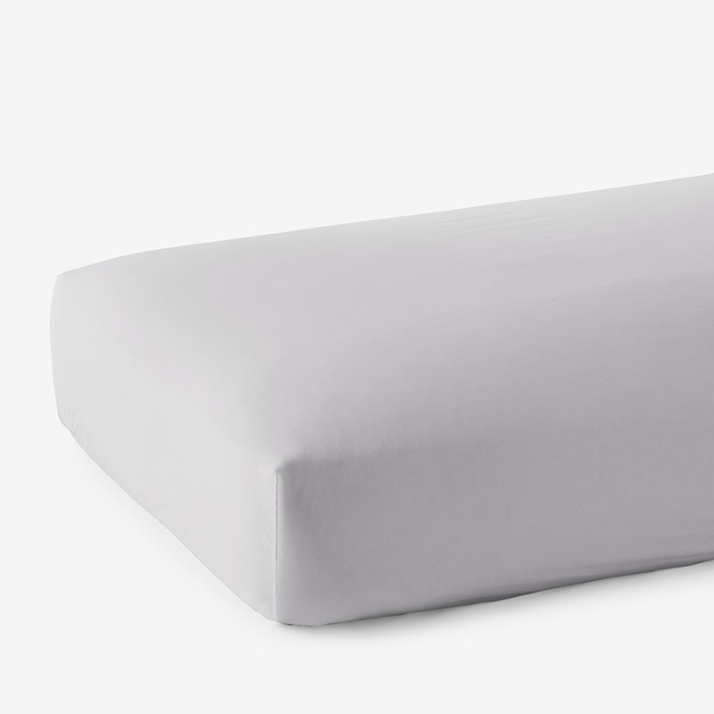 Premium Smooth Supima® Cotton Wrinkle-Free Sateen Fitted Bed Sheet - Light Gray, Deep Pocket Queen