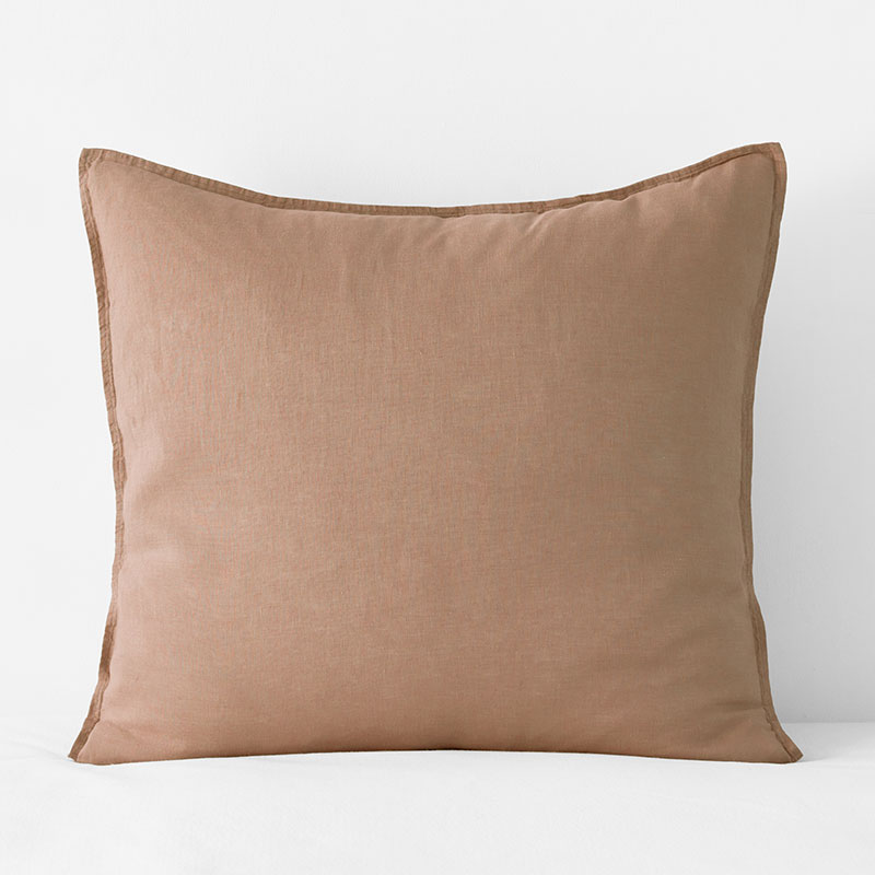Premium Breathable Washed Linen Solid Sham - Light Clay, Euro