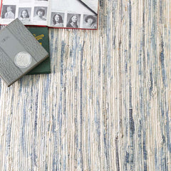 Denim Rag Handwoven Cotton Rug - Blue, 2' x 3'