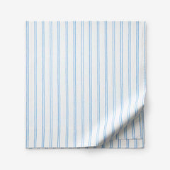 Blossoms and Stripes Classic Cool Cotton Percale Flat Bed Sheet - Squiggle Stripe, Twin/Twin XL