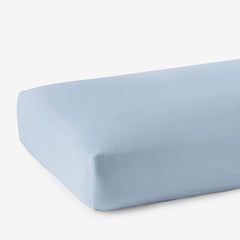 Classic Smooth Sateen Solid Fitted Bed Sheet - Light Blue, King