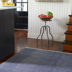 Herringbone Handwoven Cotton Rug - Navy, 6' x 9'